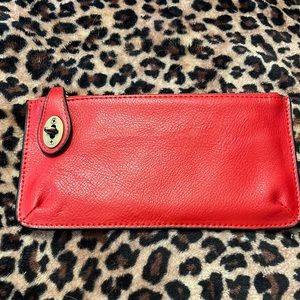 Red leather wallet